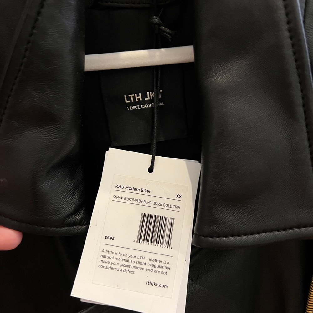 LTH JKT - KAS BIKER | BLACK WITH GOLD TRIM - XS - Picture 2 of 7